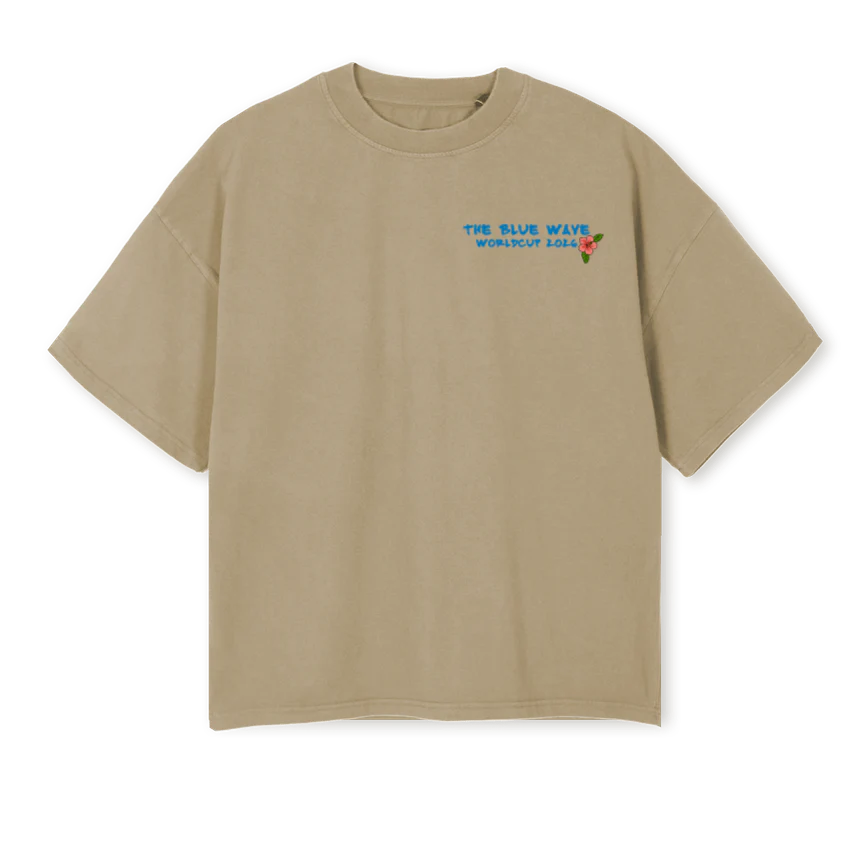 CURPEEBLUEWAVEBEIGE Vintage Dune Oversized Boxy Tee.