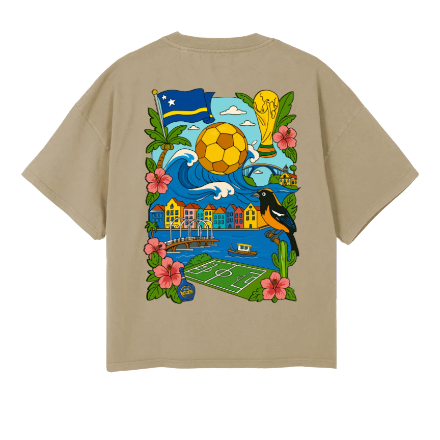 CURPEEBLUEWAVEBEIGE Vintage Dune Oversized Boxy Tee. - Image 2
