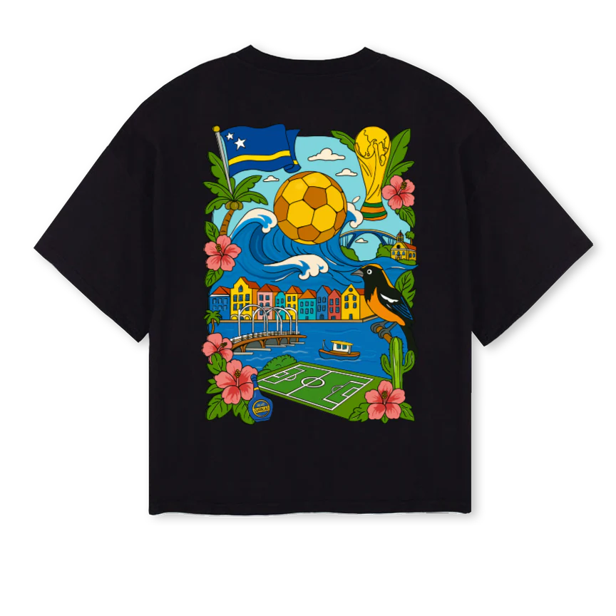 CURPEEBLUEWAVEBLACK Black Oversized Boxy Tee. - Image 2
