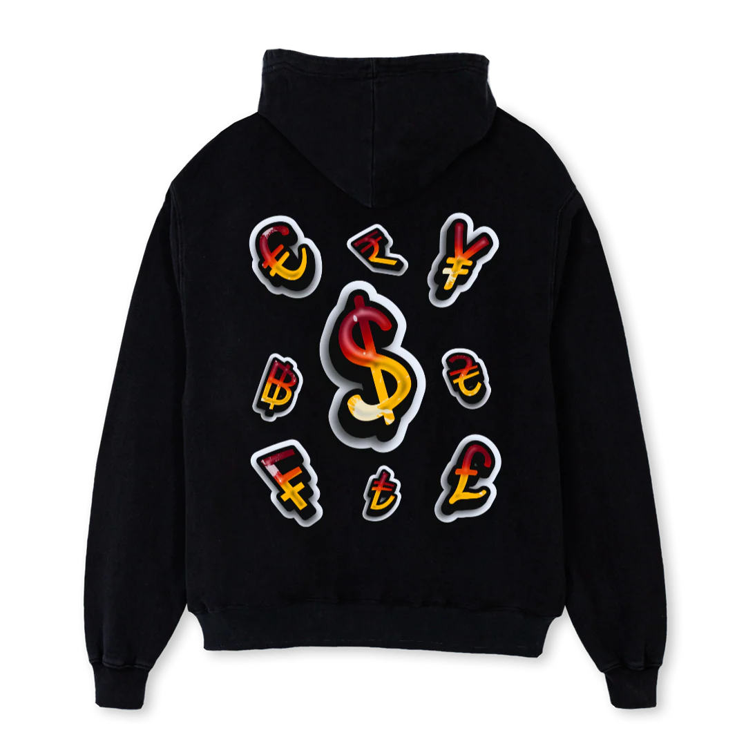 CURRENCY Black Oversized Hoodie. - Image 2
