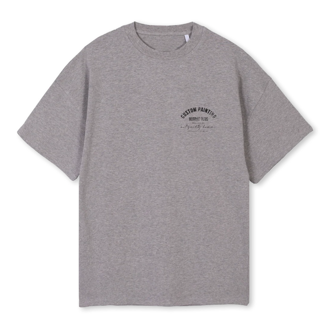 CUSTOMPAINTING Grey Marl Oversized Tee.