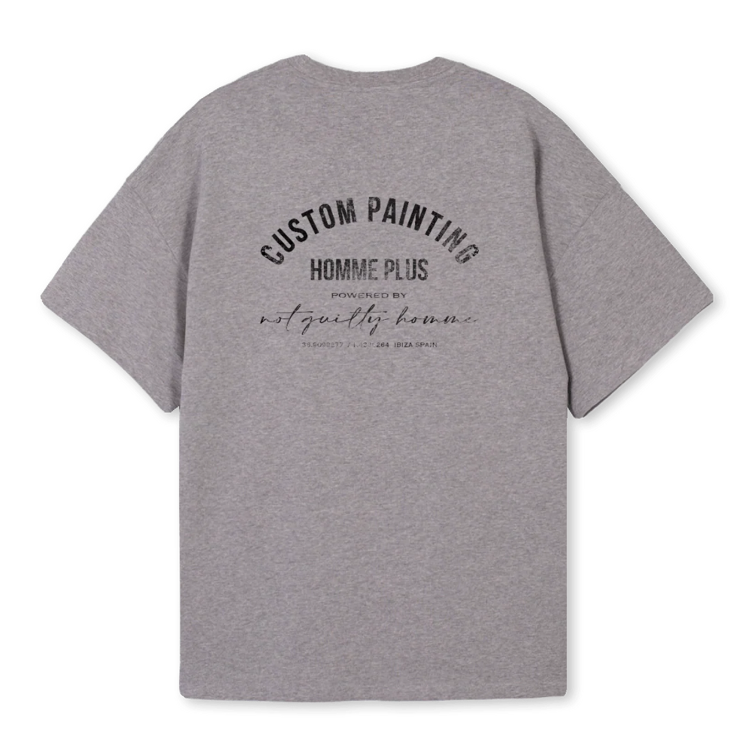 CUSTOMPAINTING Grey Marl Oversized Tee. - Image 2