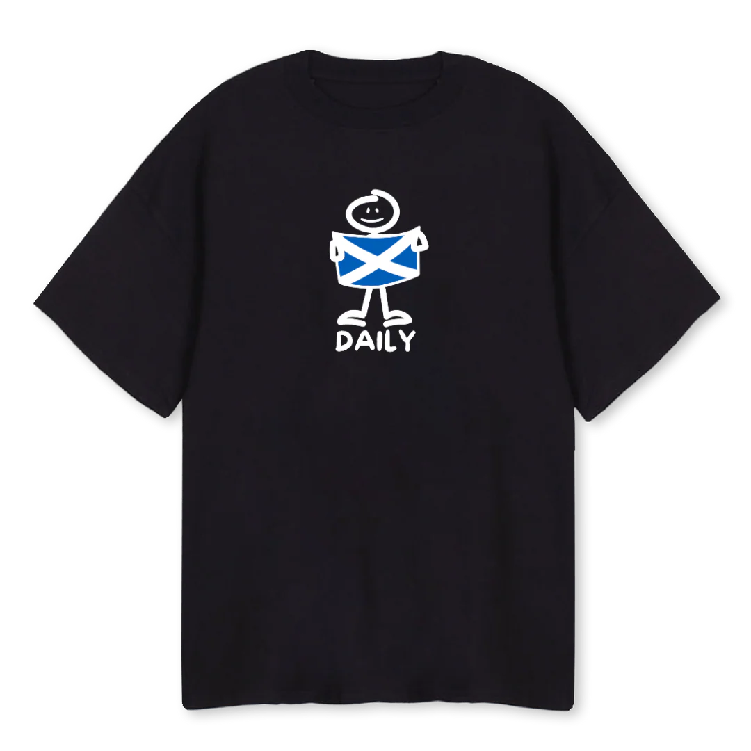DAILYEURO Black Oversized Tee.
