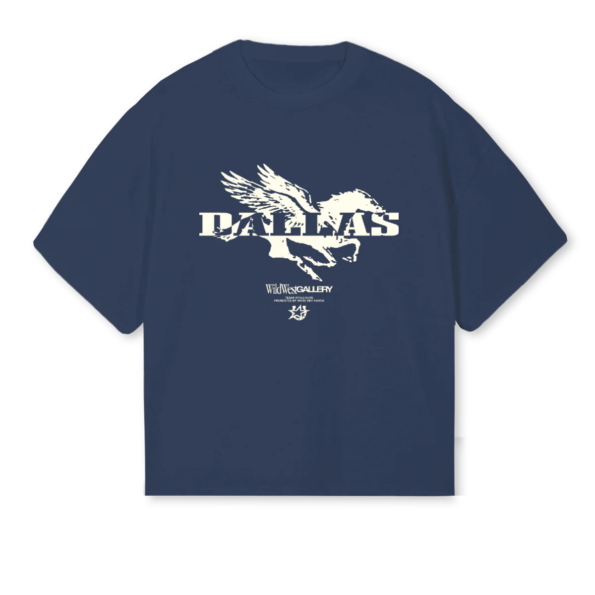 DALLASNAVY Navy Blue Oversized Boxy Tee.