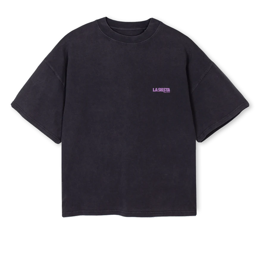 DANCEVIOLETDARKGREY Vintage Black Oversized Boxy Tee.