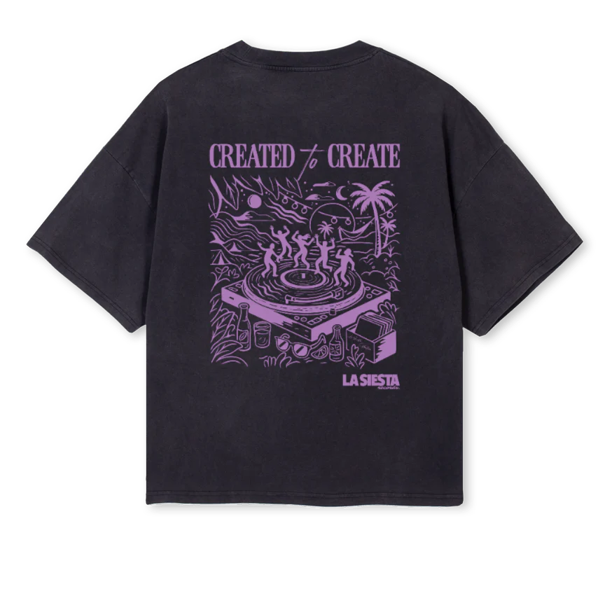 DANCEVIOLETDARKGREY Vintage Black Oversized Boxy Tee. - Image 2