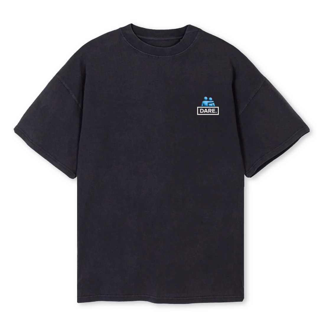 DANI DESIGN Vintage Black Oversized Tee.