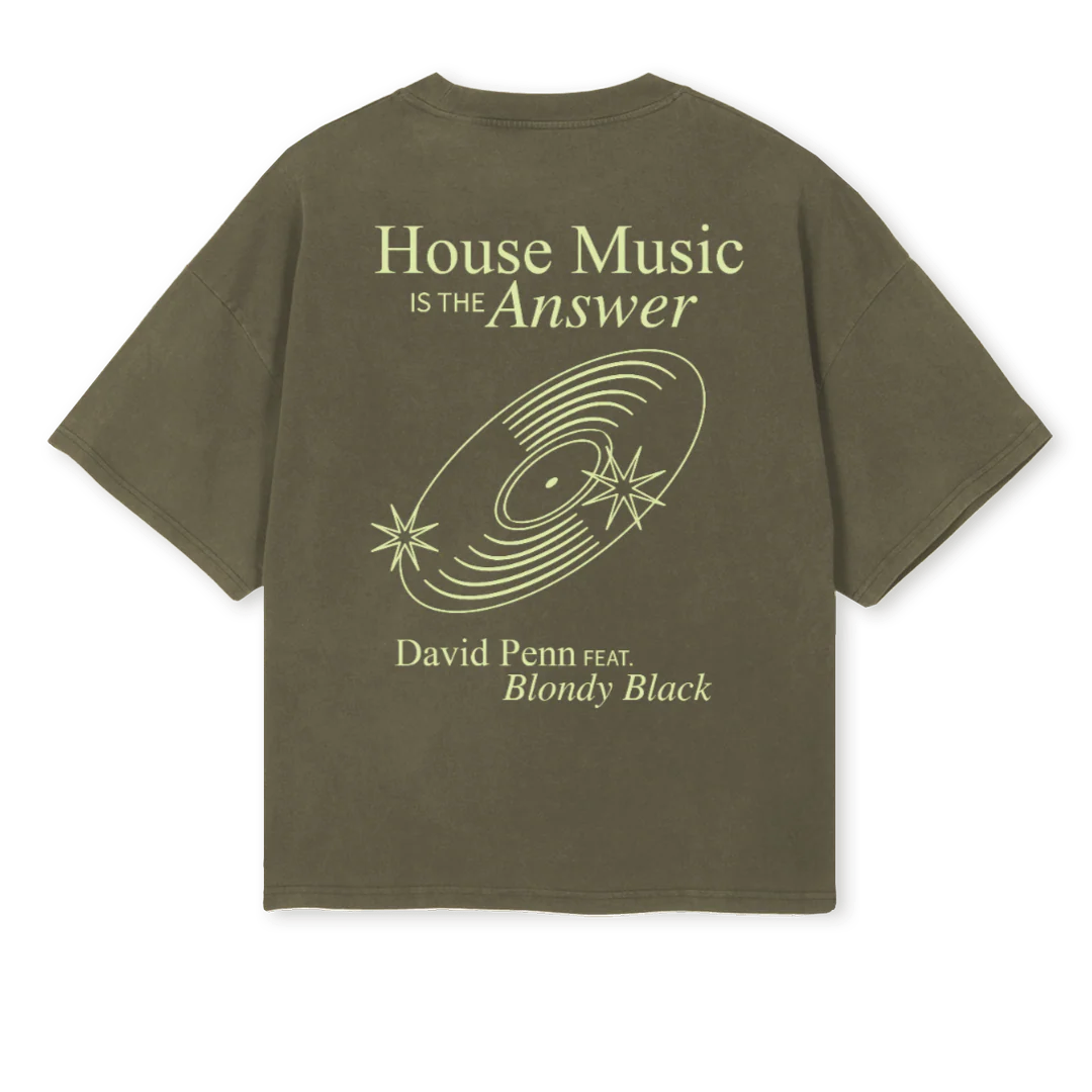 DAVIDPENN Vintage Olive Oversized Boxy Tee. - Image 2