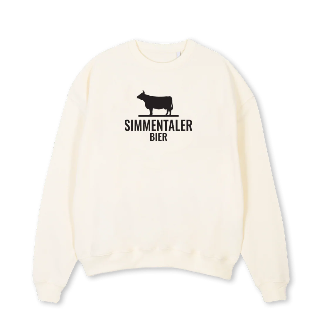 DAVIDSIMMENTALER Cream Oversized Crewneck Sweater.