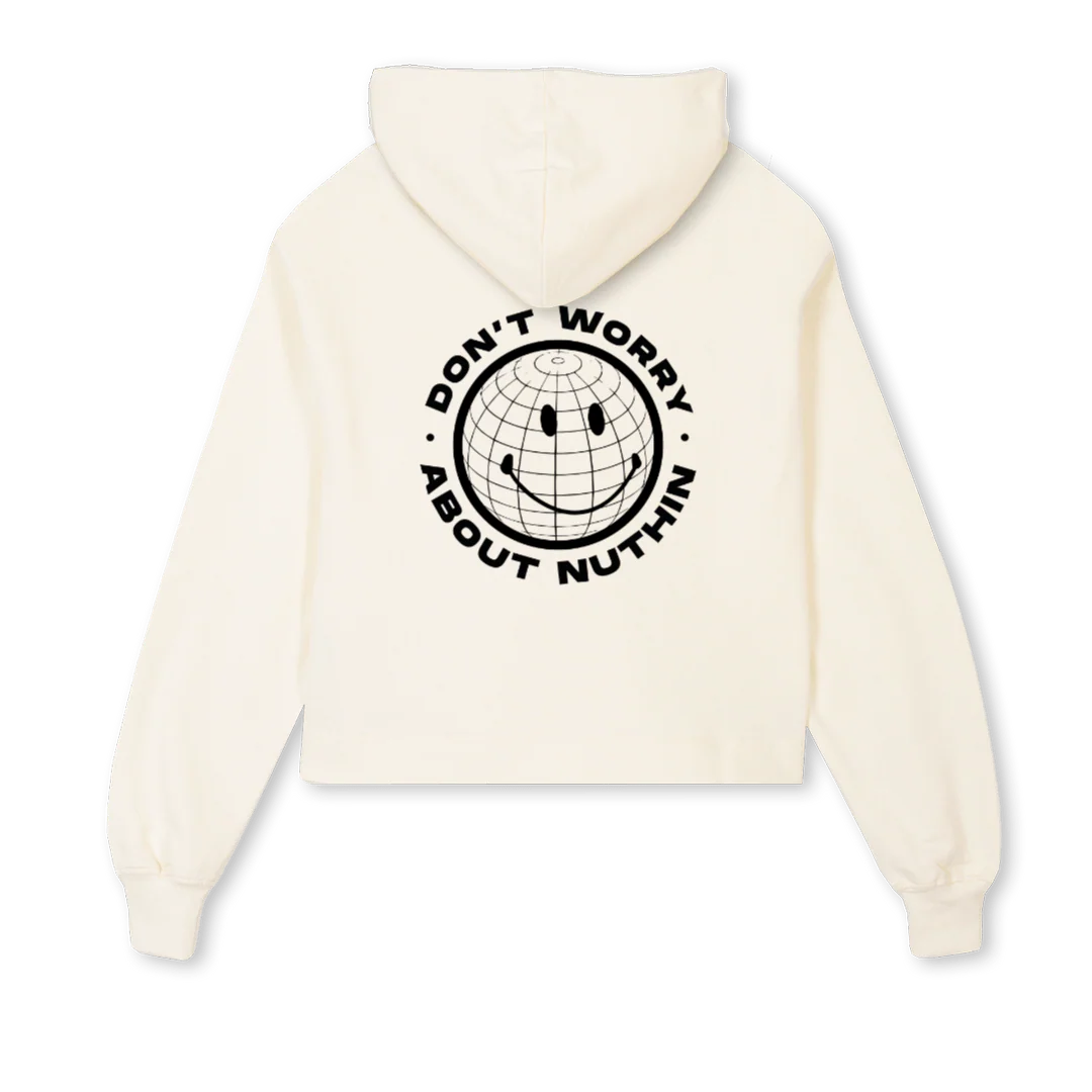 DAWNNNNNNNNN Cream Cropped Hoodie. - Image 2
