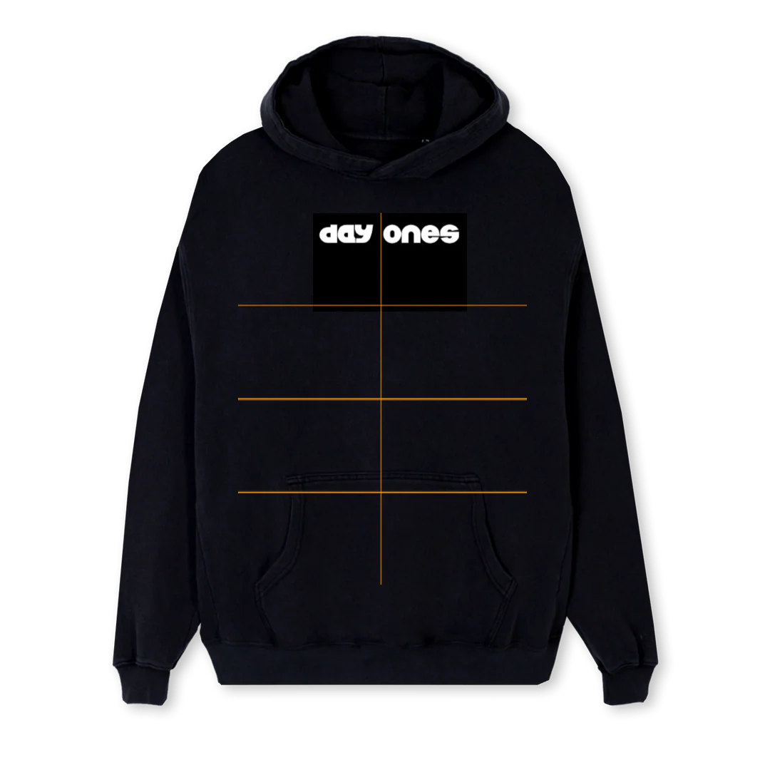 DAY ONES Black Regular Hoodie.