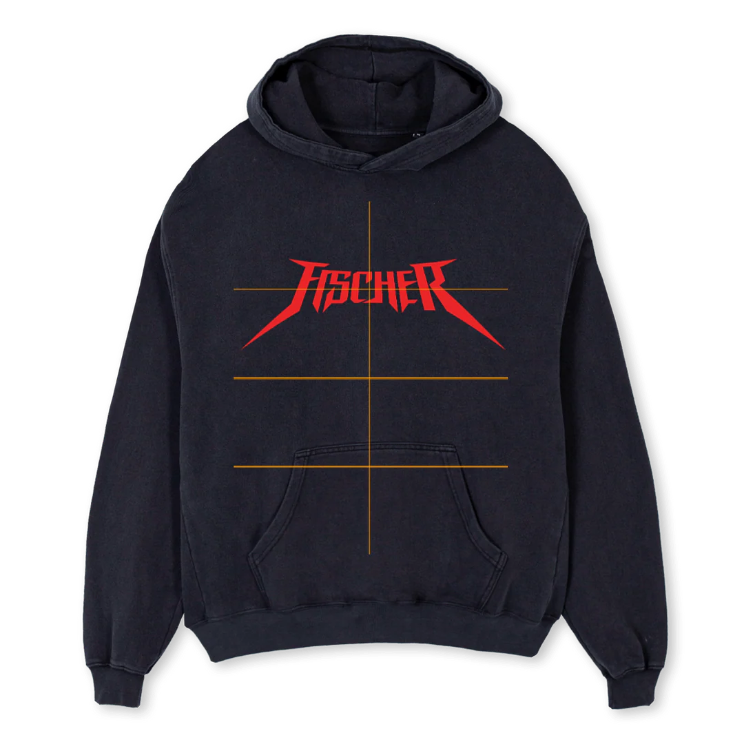 DCFISCHERROCK Vintage Black Oversized Hoodie.