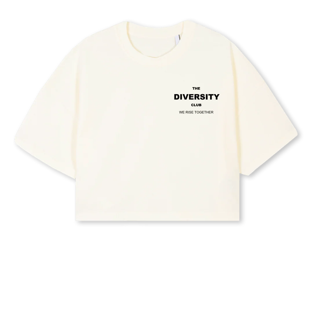 DCORIGINAL Cream Cropped Oversized Tee.