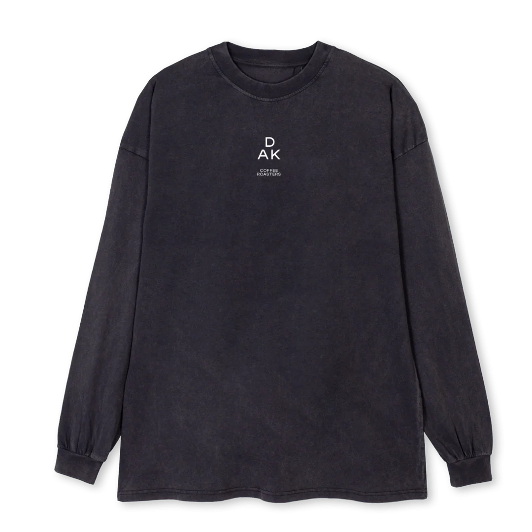 DCR LONGSLEEVES Vintage Black Oversized LS Tee.