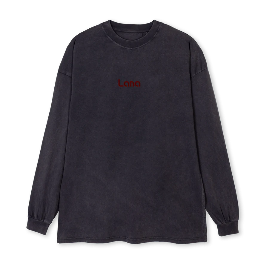 LANALOGOLONGSLEEVE_VB Vintage Black Oversized LS Tee
