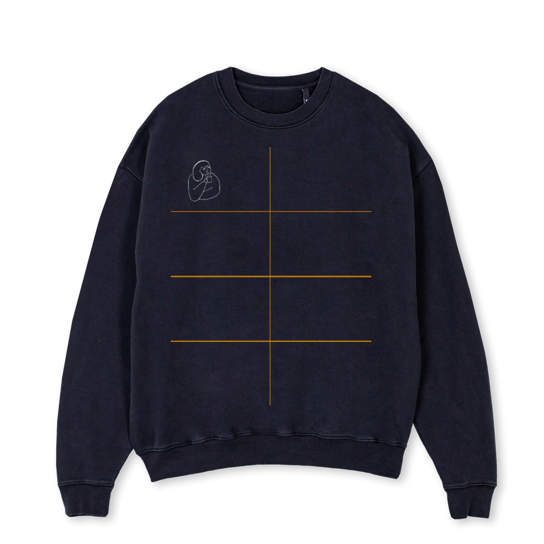 DCR SWEATSHIRT Vintage Black Oversized Crewneck Sweater.