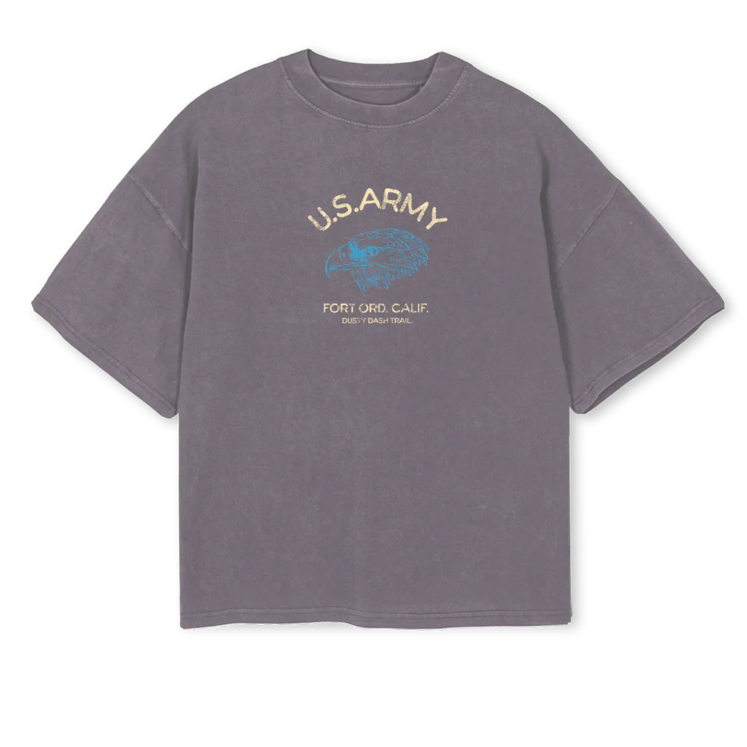 DDTGREYBLUEUSARMY Pigment Grey Oversized Boxy Tee.