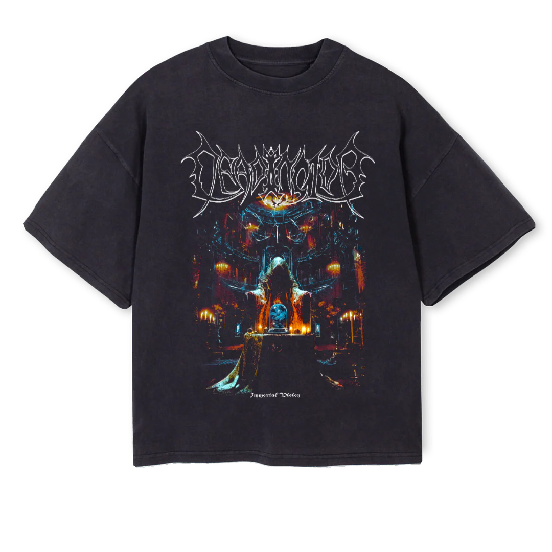 DEAD INSIDE Vintage Black Oversized Boxy Tee.