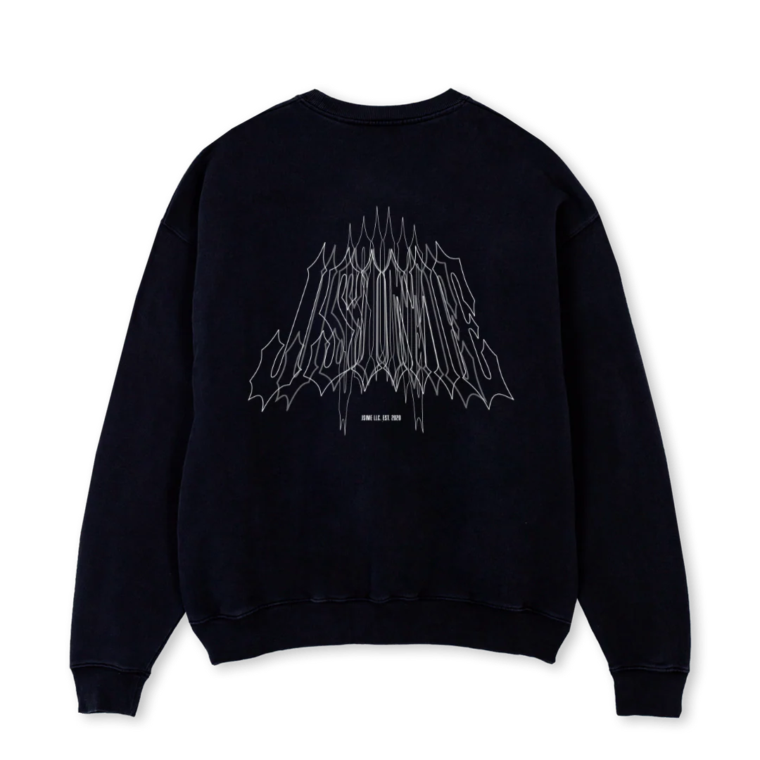 DEATH METAL CRW Black Oversized Crewneck Sweater. - Image 2