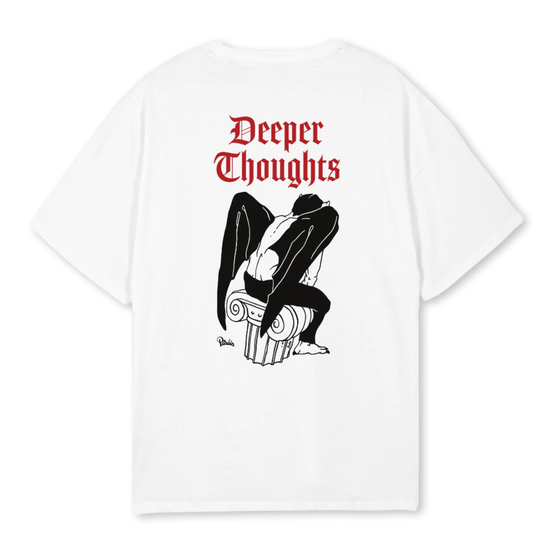 DEEPER THOUGHTS White Oversized Tee. - Image 2
