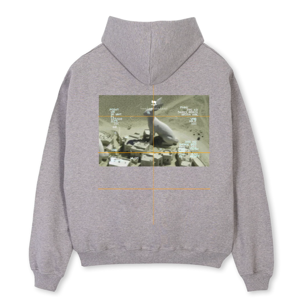 DEFENDER Grey Marl Oversized Zipped Hoodie. - Image 2