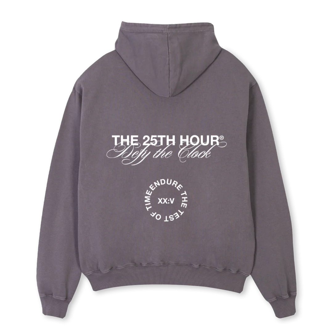 DEFYTHECLOCK Pigment Grey Oversized Hoodie. - Image 2