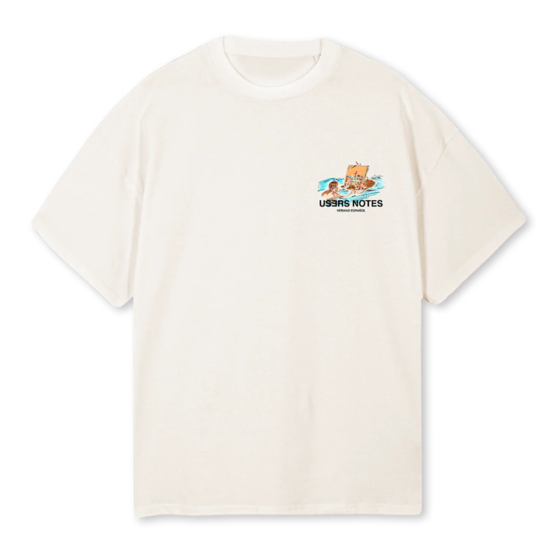 DELMAR Vintage White Oversized Tee.