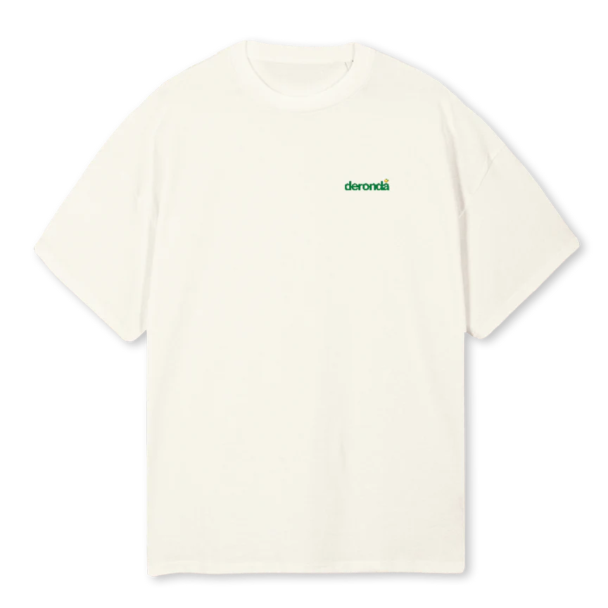DERONDAGRAPHICONE Cream Oversized Tee.