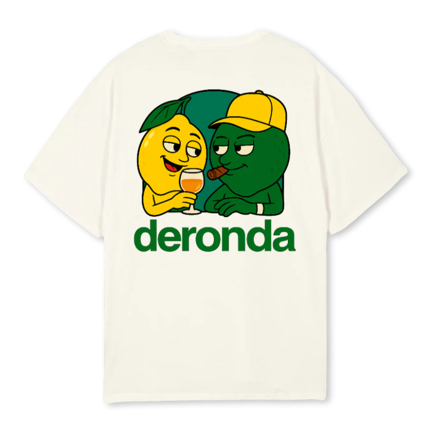 DERONDAGRAPHICONE Cream Oversized Tee. - Image 2