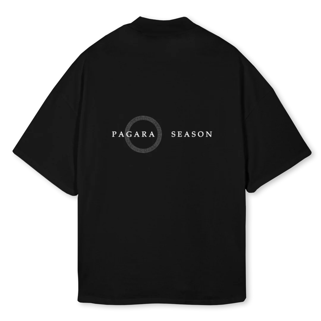 DESERTDUSTZEUS Black Oversized Mock Neck Tee. - Image 2