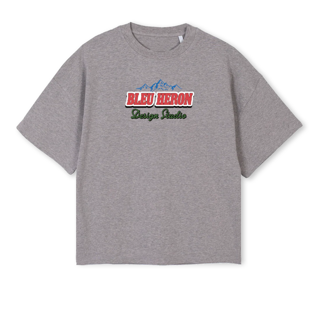 DESIG STUDI Grey Marl Oversized Boxy Tee.