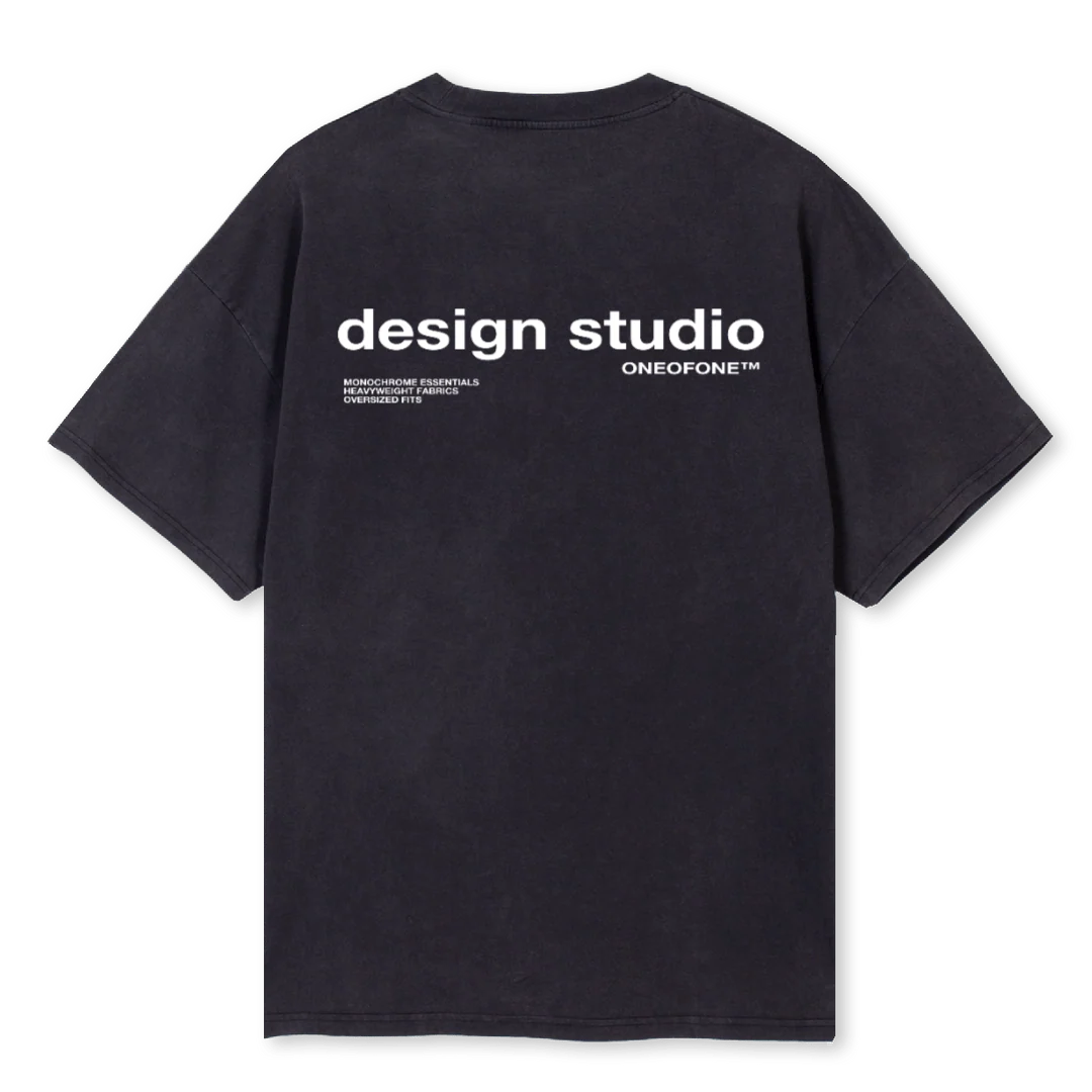 DESIGN STUDIO Vintage Black Oversized Tee. - Image 2