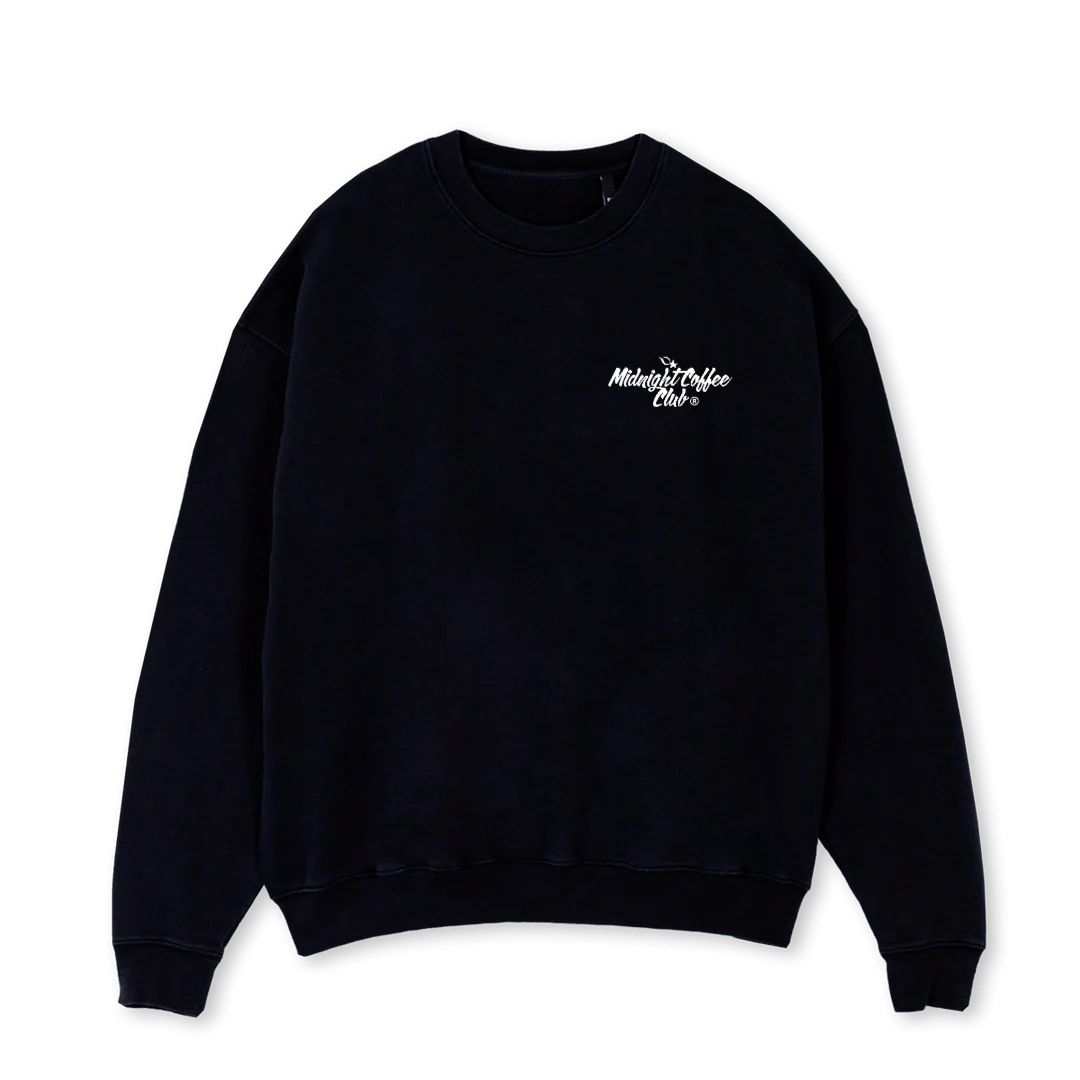 DESIGNDPT Black Oversized Crewneck Sweater.