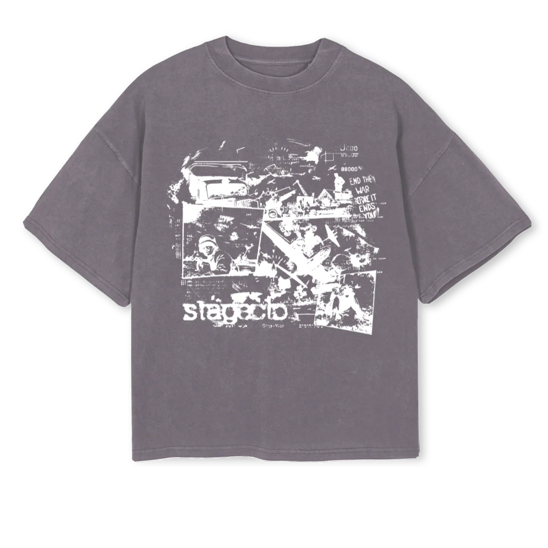 DESIGNTWO Pigment Grey Oversized Boxy Tee.