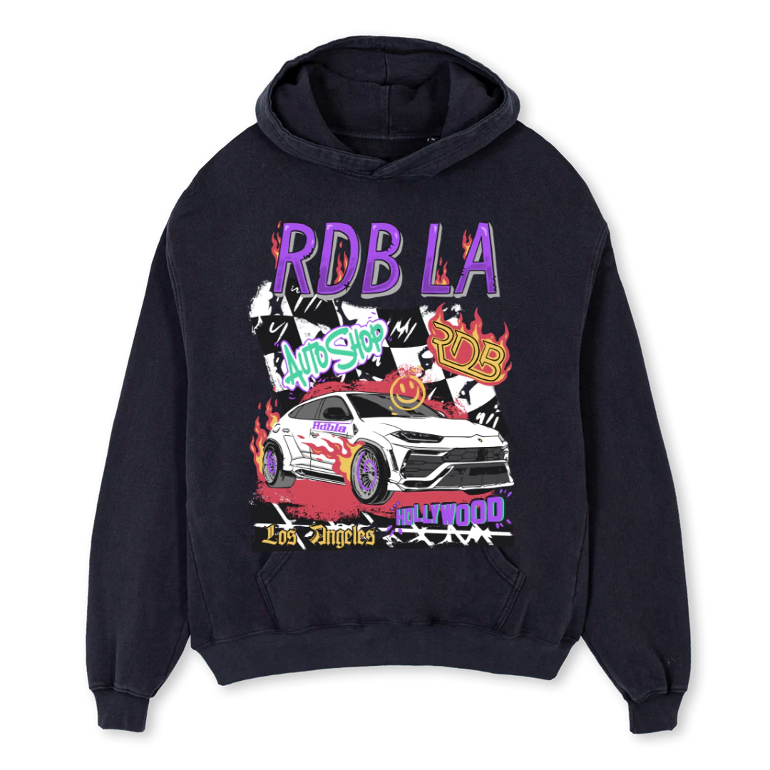 DESIGNTWOHOODIE Vintage Black Oversized Hoodie.