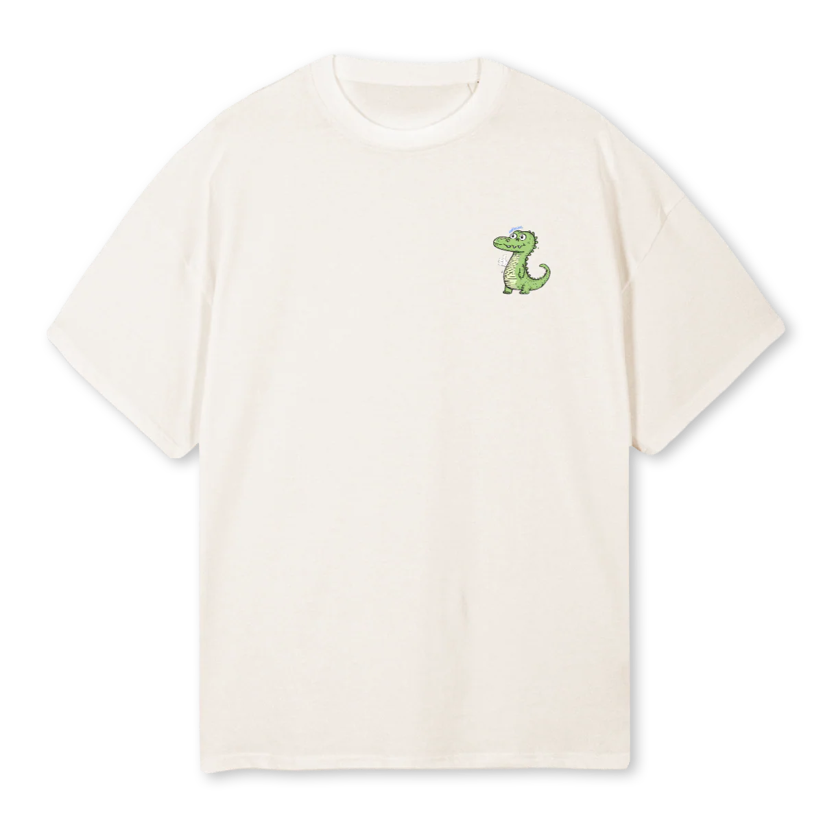 DINOSUMMER Vintage White Oversized Tee.