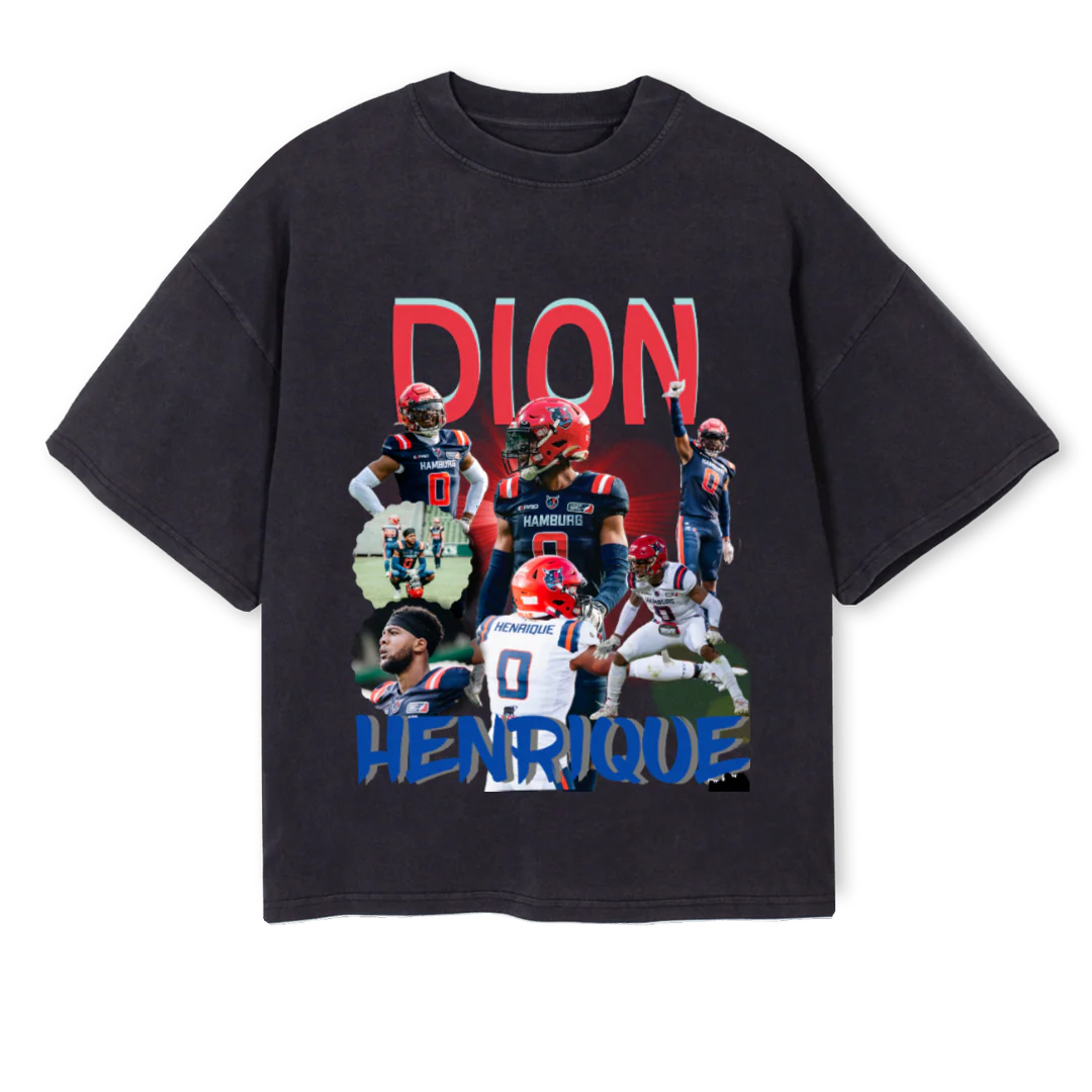 DION HENRIQUE Vintage Black Oversized Boxy Tee.