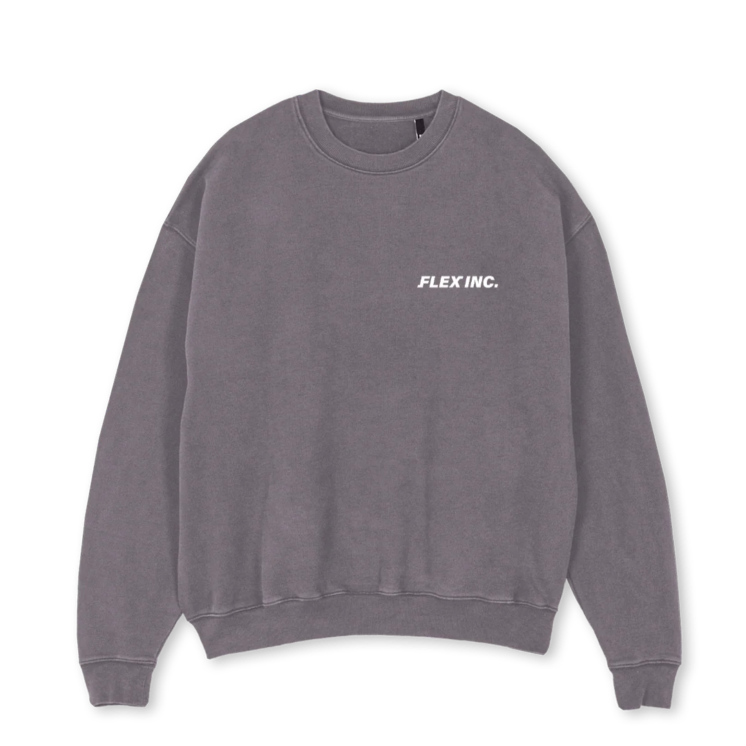 DIRIGEANTS Pigment Grey Oversized Crewneck Sweater.