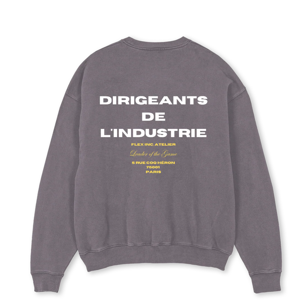DIRIGEANTS Pigment Grey Oversized Crewneck Sweater. - Image 2