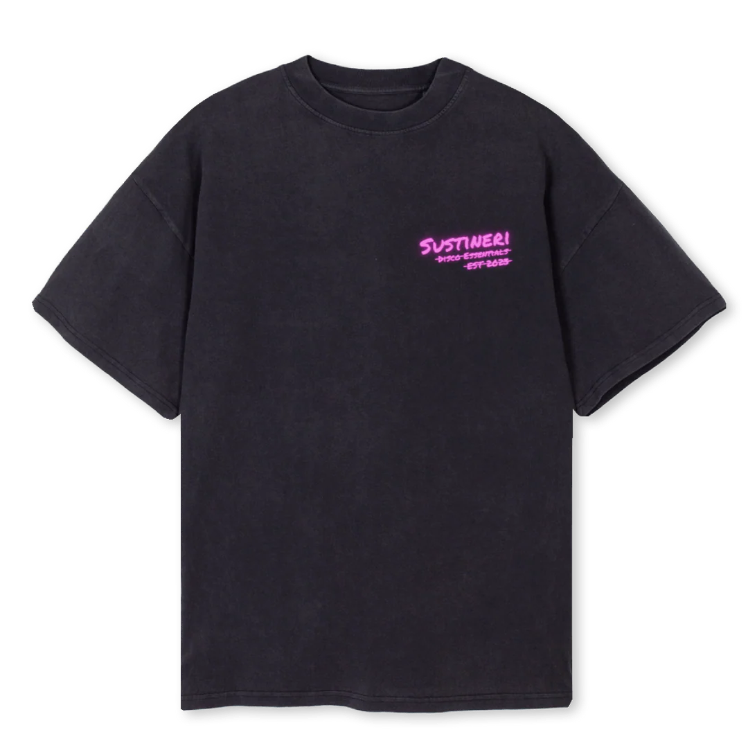 DISCO  Vintage Black Oversized Tee.