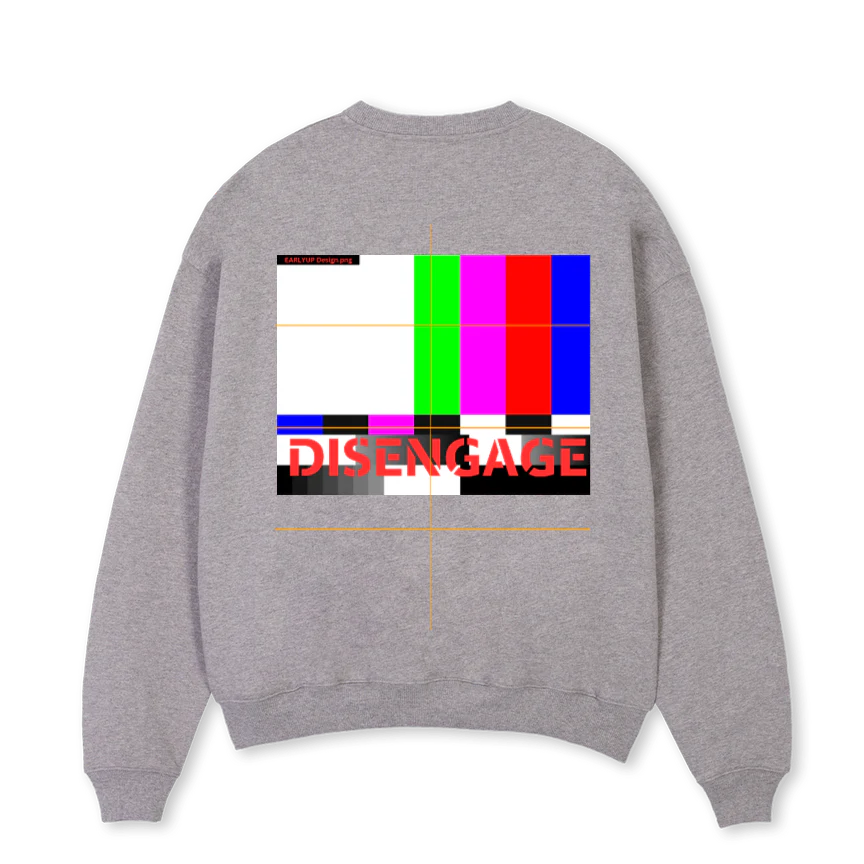 DISENGAGE Grey Marl Oversized Crewneck Sweater. - Image 2