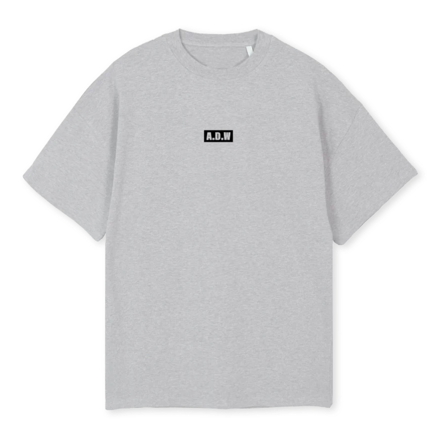 ADWBOXLOGOBK Light Grey Marl Oversized Tee