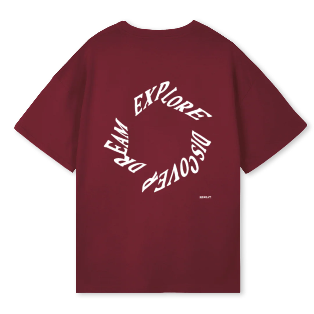 DISRUPTION Burgundy Oversized Tee. - Image 2