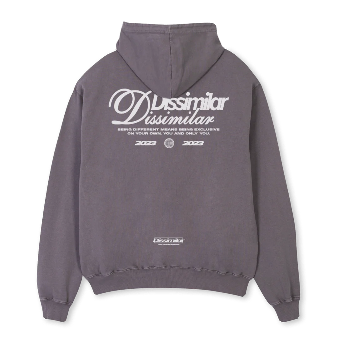 DISSIMILARGREYHODDIE Pigment Grey Oversized Hoodie. - Image 2