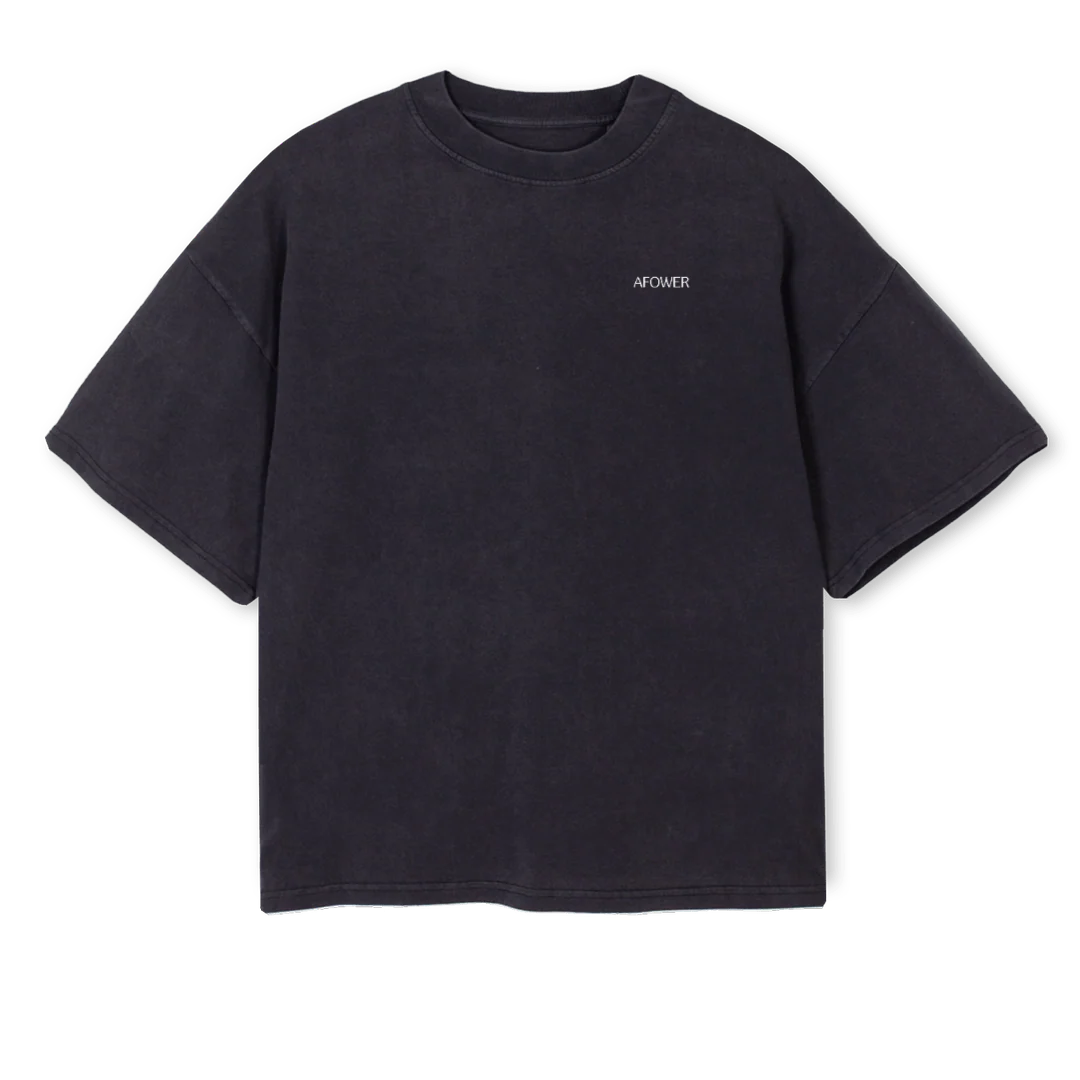 DISTRESSED Vintage Black Oversized Boxy Tee.