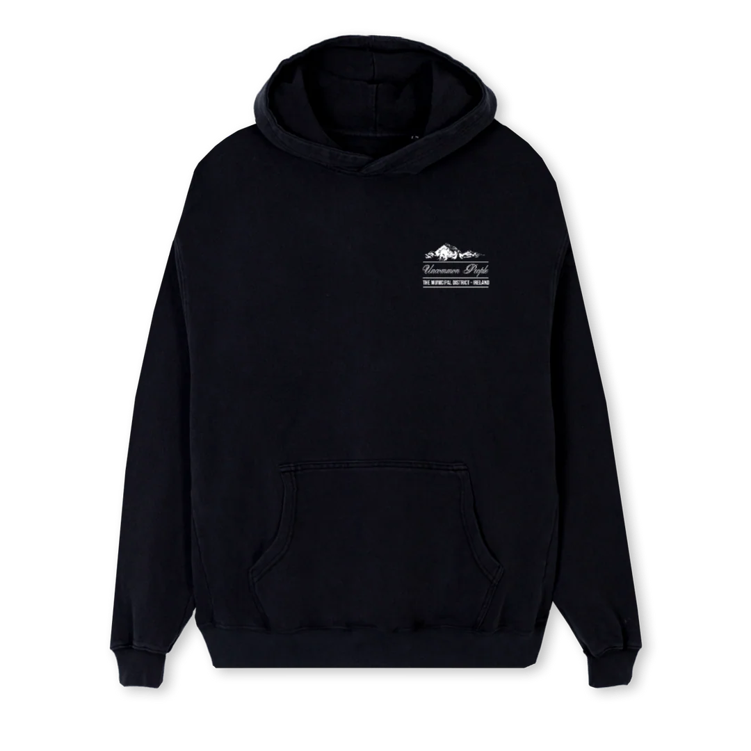 DISTRICT_2  Black Regular Hoodie.