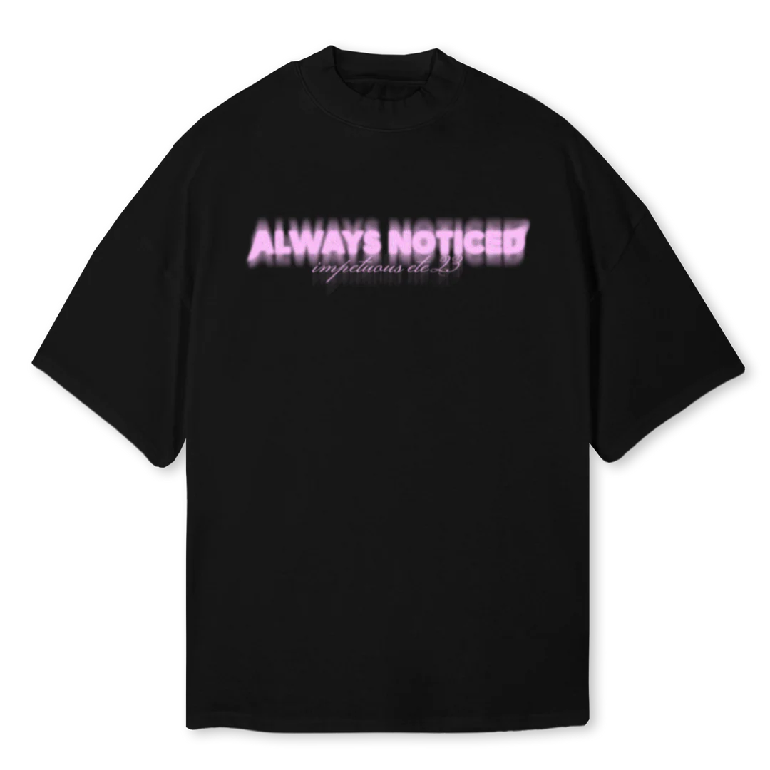 DISTRTD  Black Oversized Mock Neck Tee.
