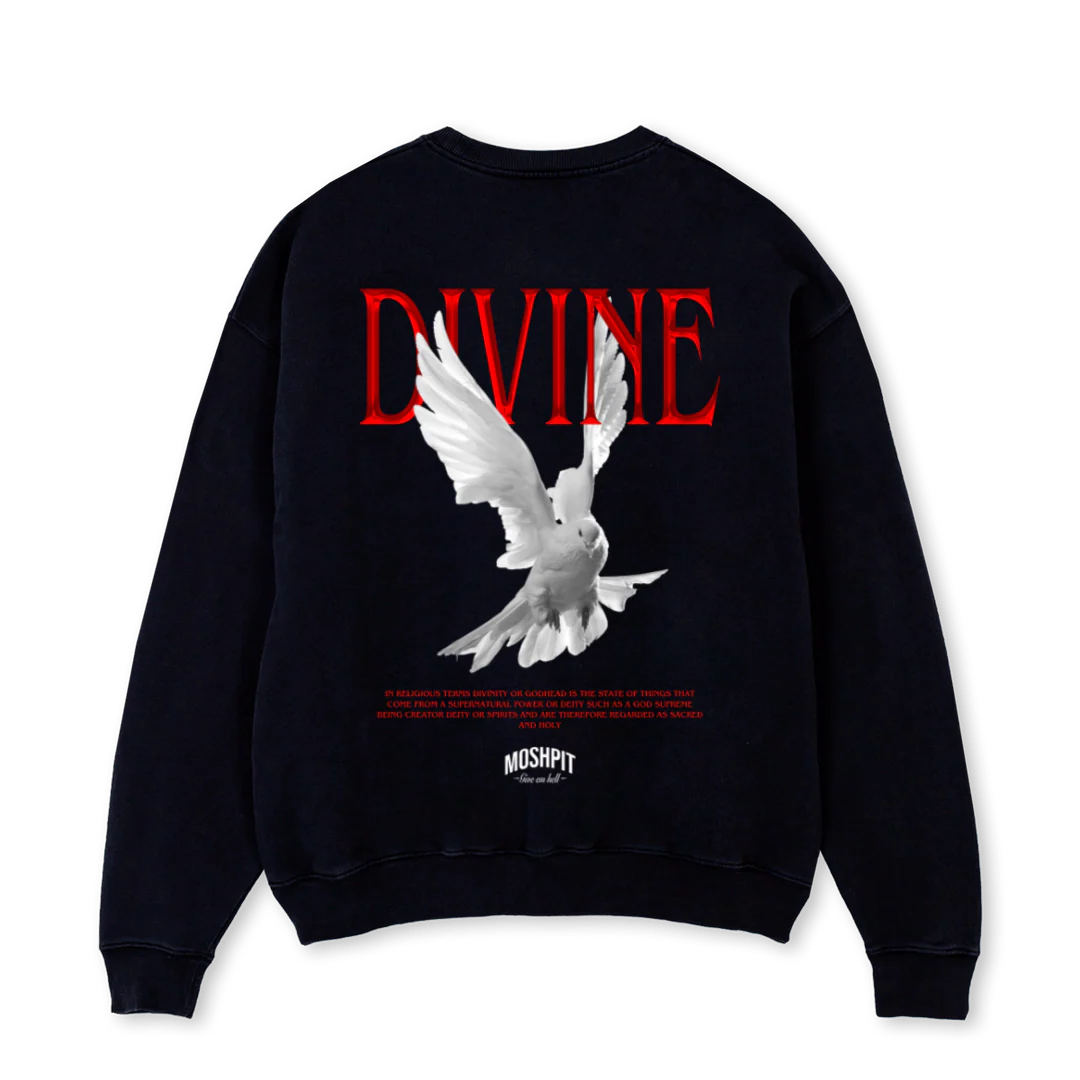 DIVINE Black Oversized Crewneck Sweater. - Image 2