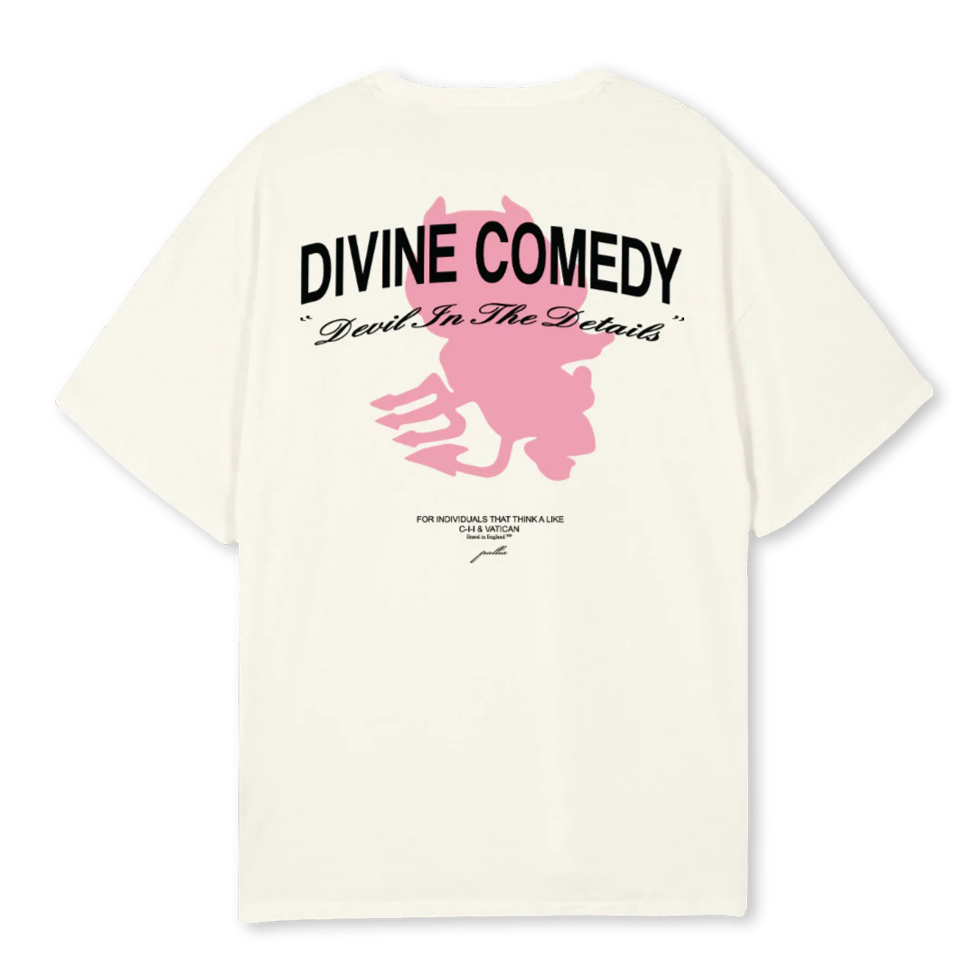 DIVINE COMDEY Cream Oversized Tee. - Image 2