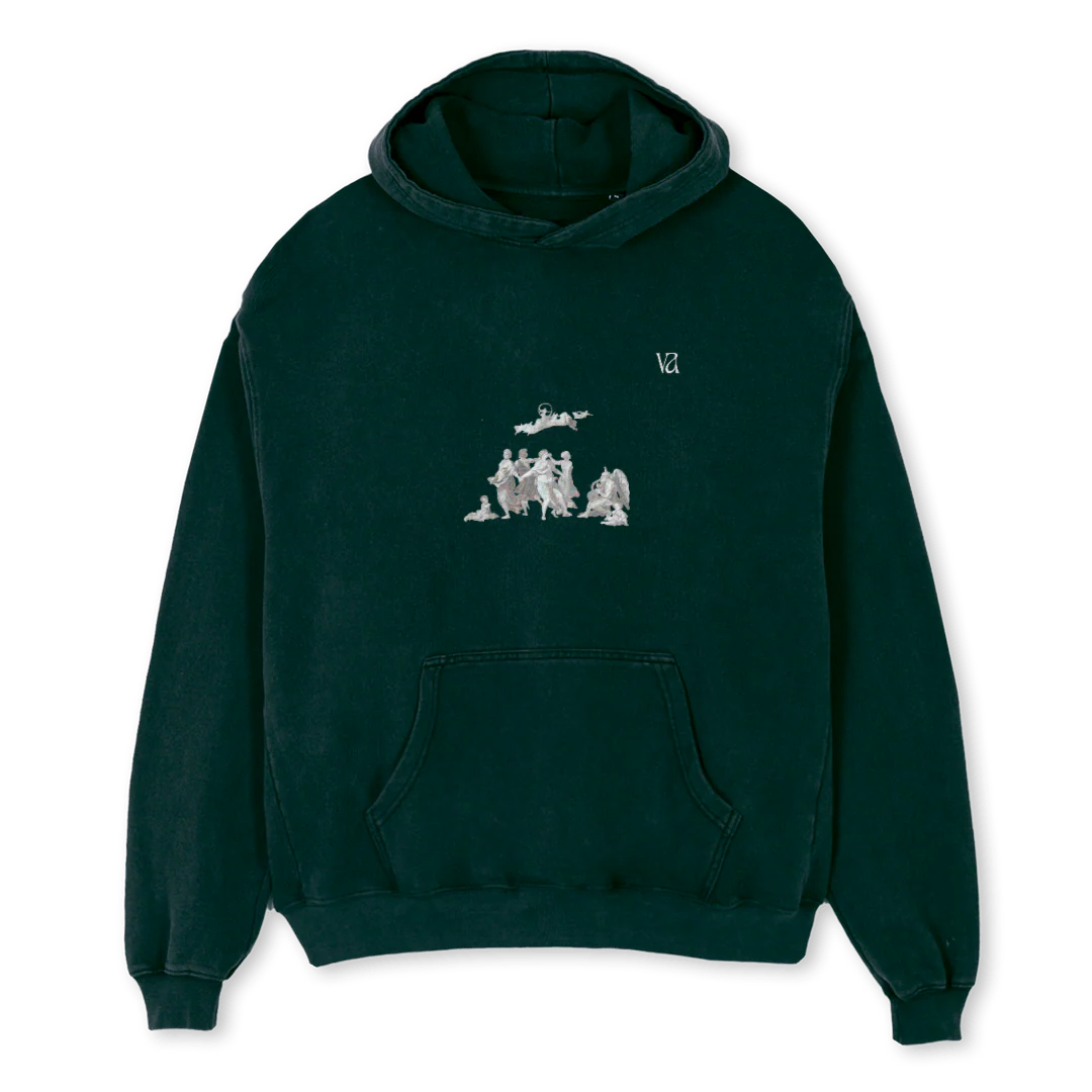 DIVINETIMING Wild Green Oversized Hoodie.